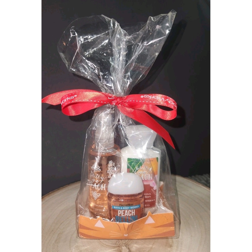 Bath and Body Works PRETTY AS A PEACH Travel Size 3 Pc Set Lotion Mist Pocketbac